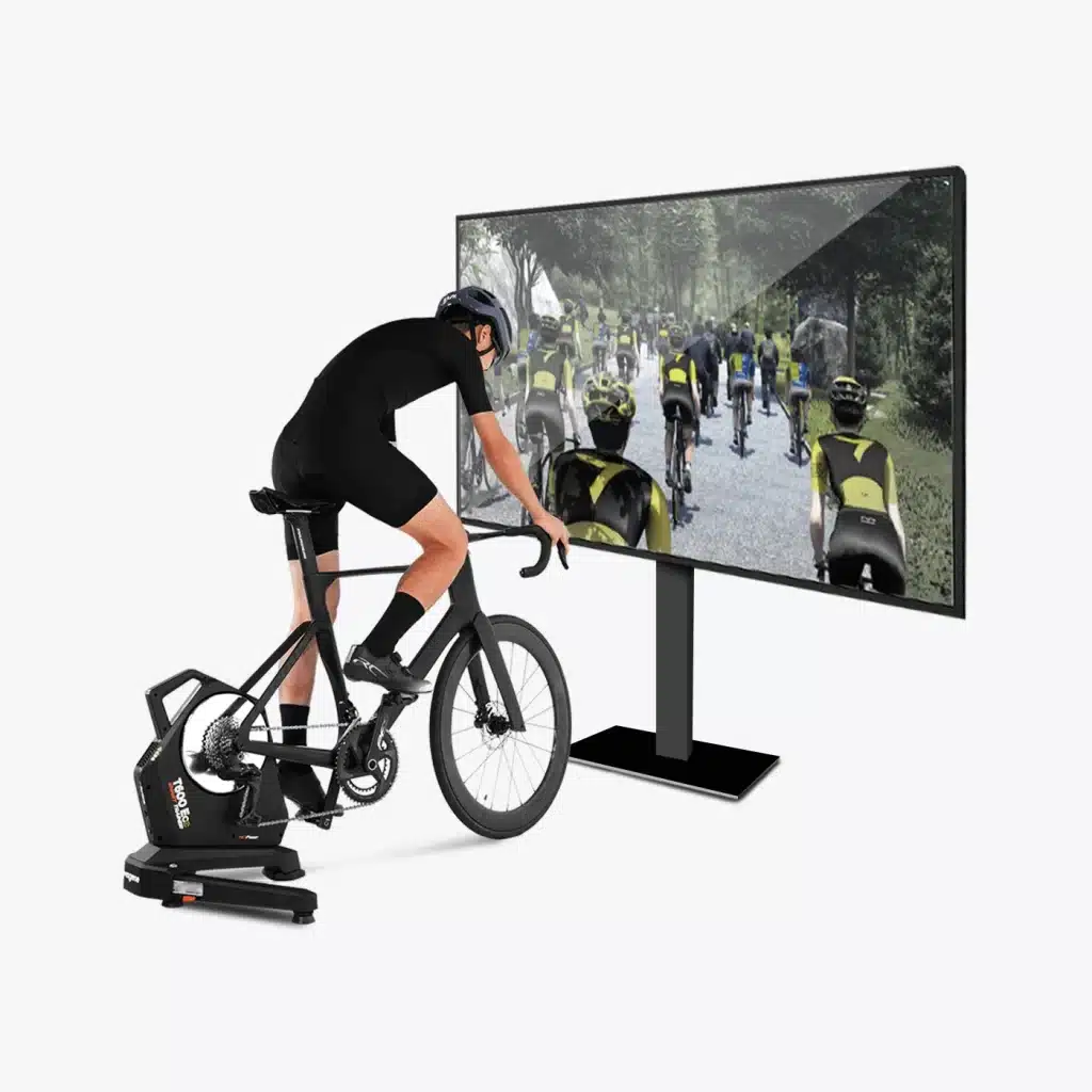 Smart Trainer Magene T600 mô phỏng đạp xe trong nhà với màn hình thực tế ảo, giúp cyclist tập luyện theo watt, ERG mode và SIM mode.