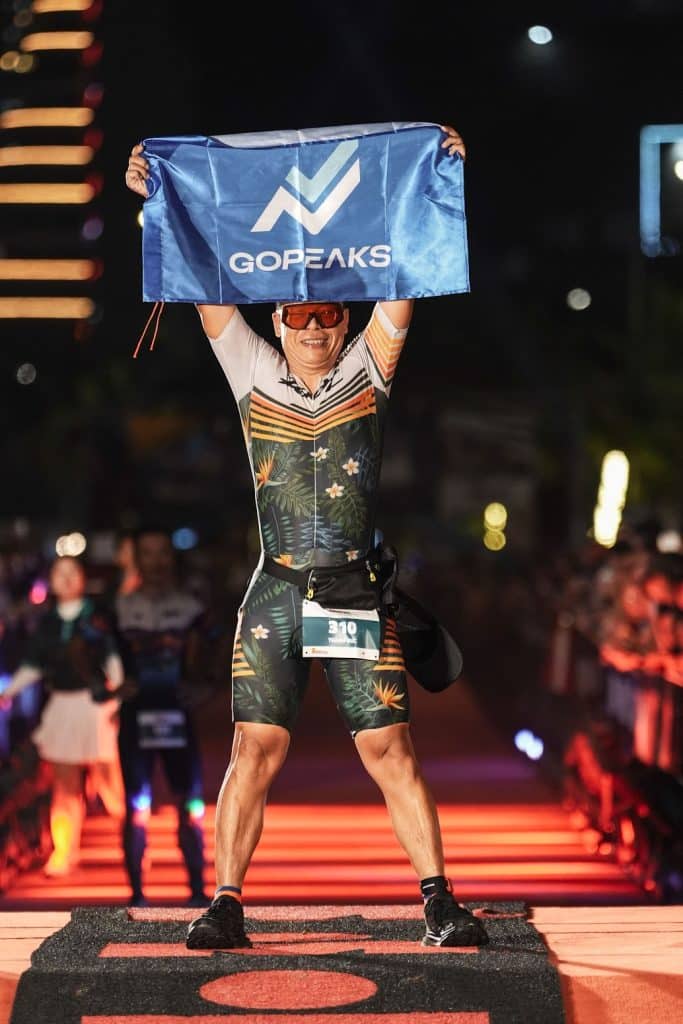 Anh Đức, vận động viên Gopeaks, hoàn thành cự ly Full Ironman 140.6 sau quá trình tập luyện khoa học với chiến lược kiểm soát power, nhịp tim và pacing trong phần xe đạp.
