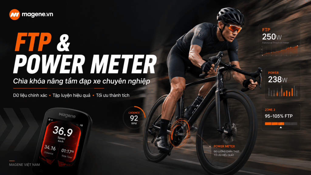 FTP và Power Meter giúp cyclist tập luyện theo công suất chính xác với thiết bị Magene