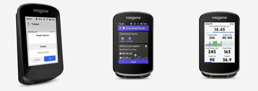Magene C506 hỗ trợ kết nối smart trainer, mô phỏng lộ trình đạp xe, tùy chỉnh nguồn công suất và hiển thị dữ liệu luyện tập indoor theo thời gian thực.