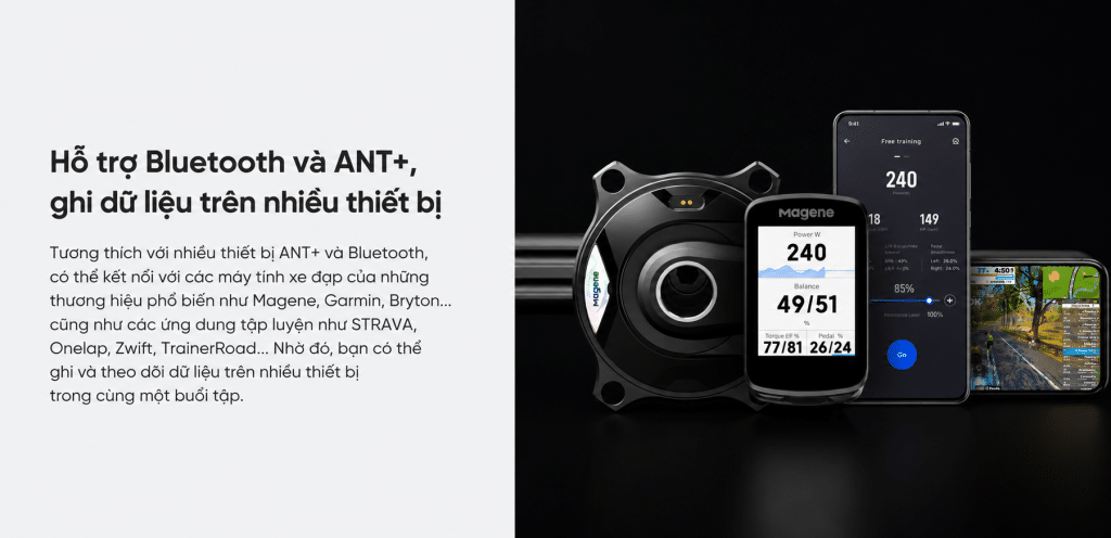 Magene TEO P515 hỗ trợ Bluetooth và ANT+ ghi dữ liệu trên nhiều thiết bị