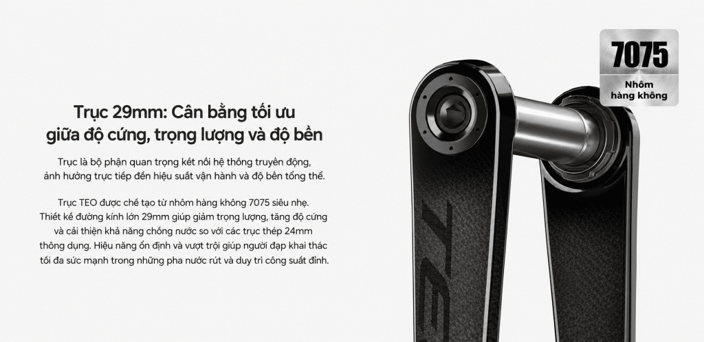 Magene TEO P515 trục 29mm nhôm hàng không 7075